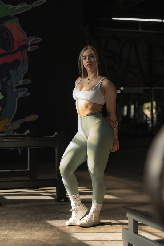 Sage fitted leggings